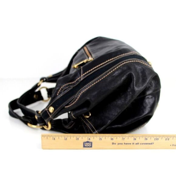 Steven by Steve Madden BLACK GENUINE LEATHER TOTE SHOULDER BAG HANDBAG PURSE - Picture 13 of 14